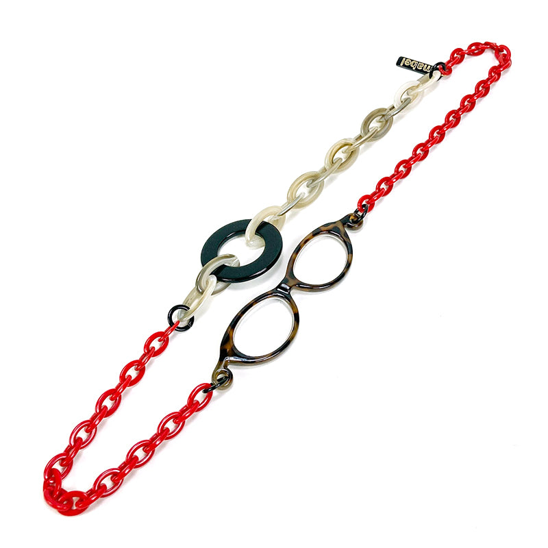 ルーペネックレス mabel マベル イタリア製 ルーペ付きネックレス おしゃれ 眼鏡 ネックレス グラスチェーン アクセサリー ルーペペンダント ギフト 誕生日 母の日 プレゼント 包装可能