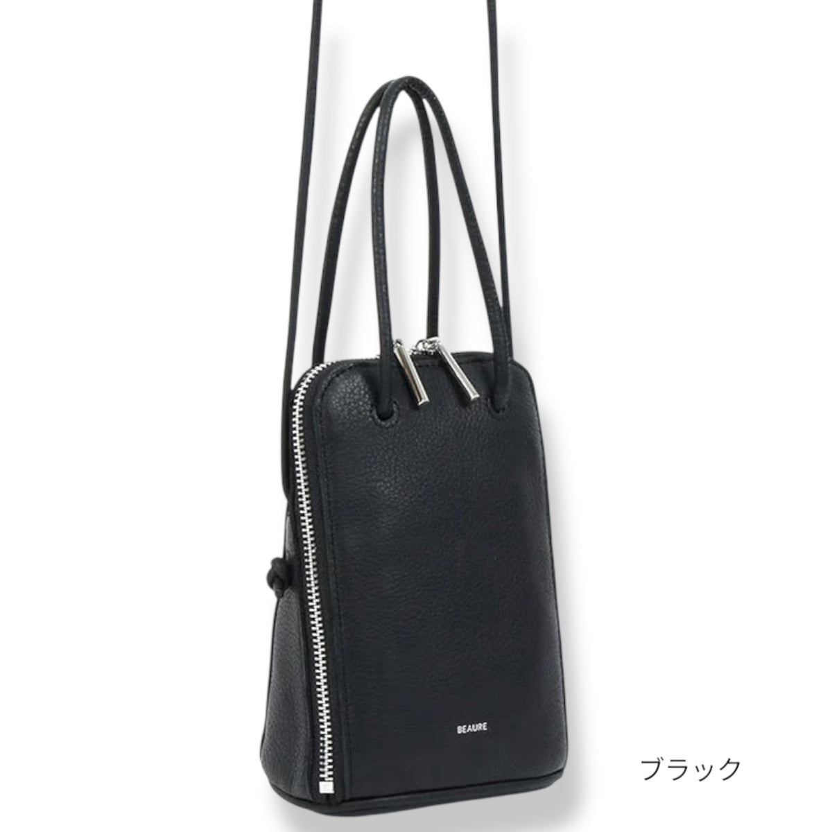 miniバッグ Beaure ビュレ b-24017 カウレザー ブガッティ型 2WAY ミニショルダー スマホショルダー