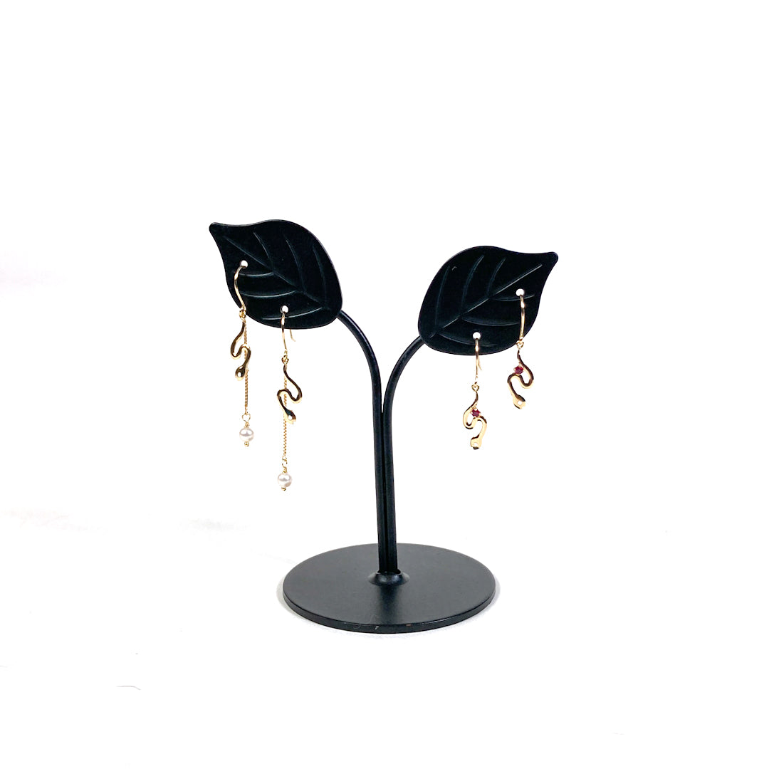 ピアス K18 スネーク(蛇)モチーフ × パール ゴールド レディース イヤージュエリー 幸運 巳年 フックタイプ