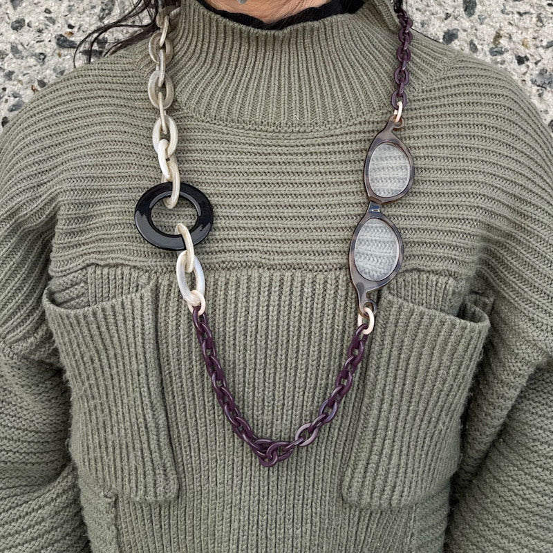 ルーペネックレス mabel マベル イタリア製 ルーペ付きネックレス おしゃれ 眼鏡 ネックレス グラスチェーン アクセサリー ルーペペンダント ギフト 誕生日 母の日 プレゼント 包装可能