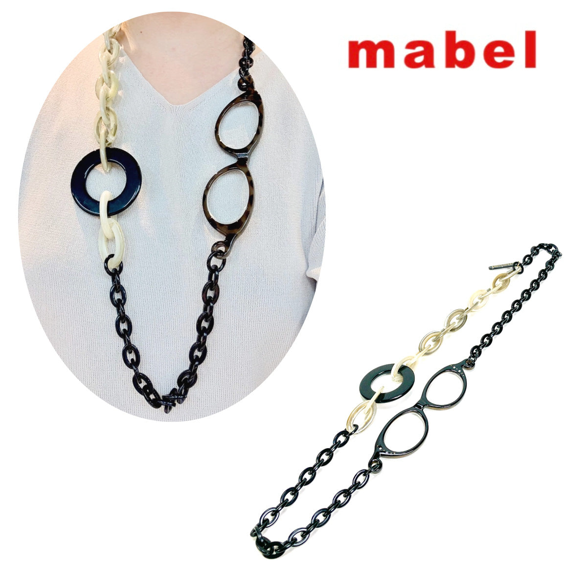 新色入荷/ルーペネックレス mabel マベル イタリア製 ルーペ付きネックレス おしゃれ 眼鏡 ネックレス グラスチェーン アクセサリー ルーペペンダント ギフト 誕生日 母の日 プレゼント 包装可能