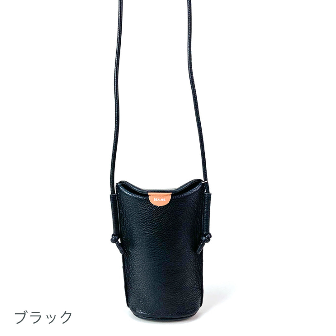 スマホショルダー 本革 BEAURE ビュレ b-23156 人気 ビュレ シンプル カウレザー ポシェット ミニショルダー ギフト