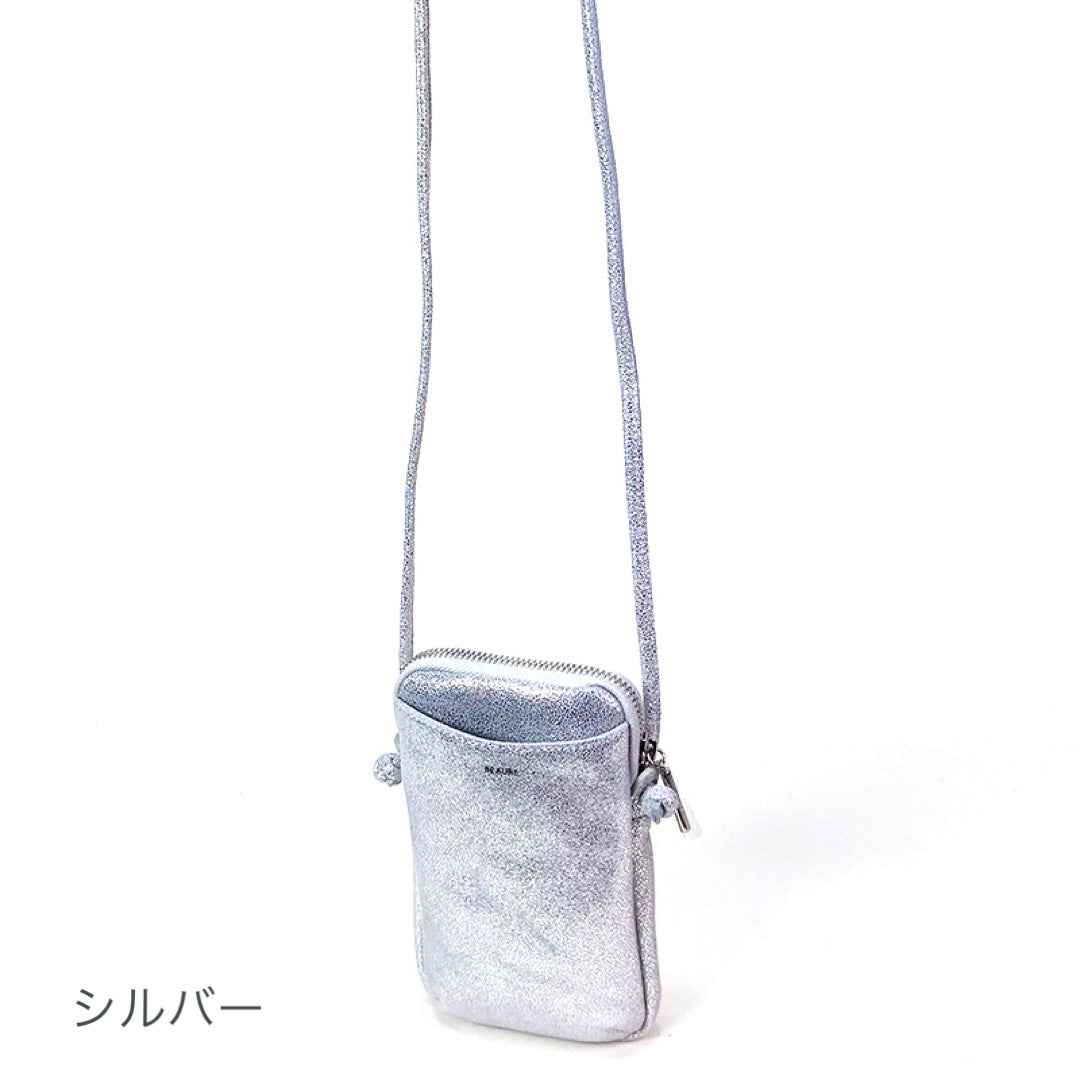 スマホショルダー 本革 BEAURE ヴュレ カウレザー 人気 ビュレ シンプル ポシェット ミニショルダー ジップポケット ギフトにも