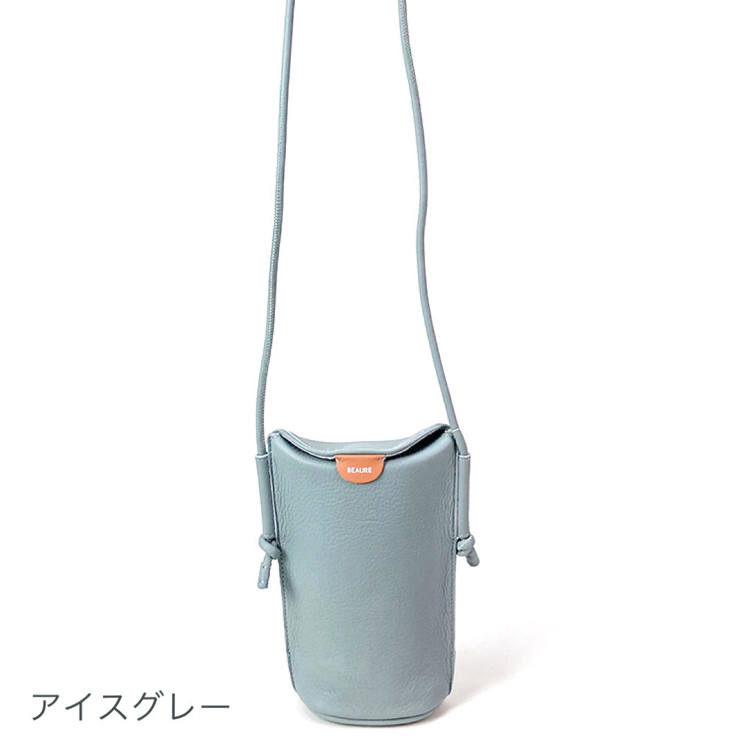 スマホショルダー 本革 BEAURE ビュレ b-23156 人気 ビュレ シンプル カウレザー ポシェット ミニショルダー ギフト
