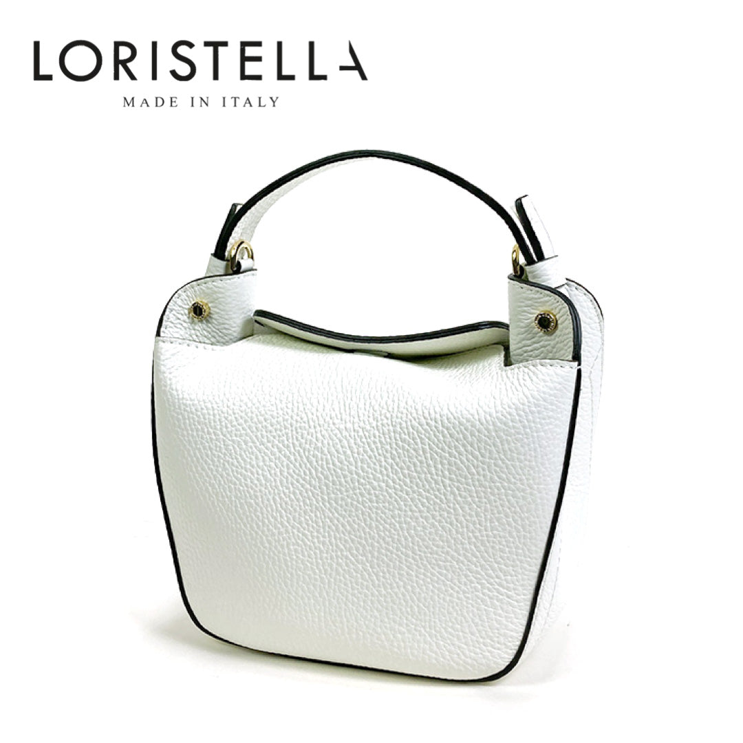ショルダーバッグ ロリステッラ LORISTELLA 2765 レザーバッグ 2way ホワイト 小ぶり イタリアブランド