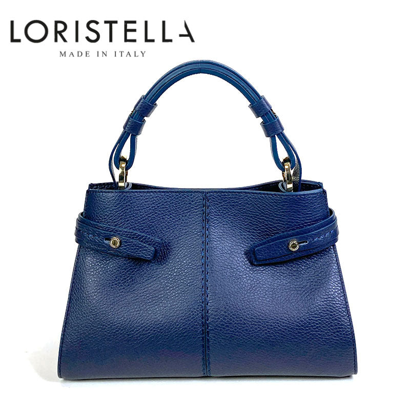 レザーバッグ ロリステッラ LORISTELLA SHEILA ワンハンドル トープ ブルー きれいめ ハンドバッグ ショルダーストラップ付き イタリア製