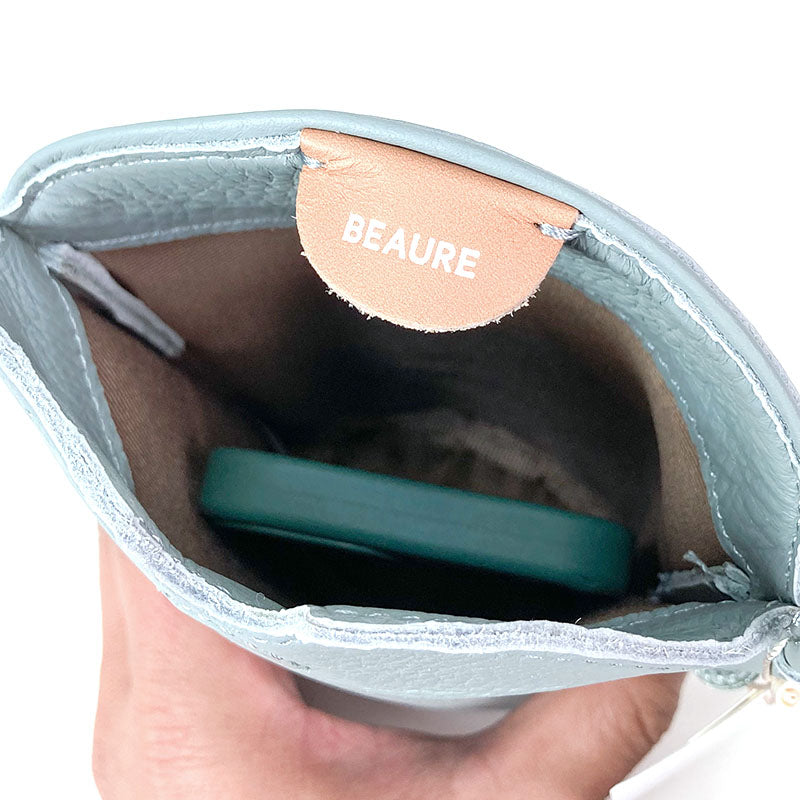スマホショルダー 本革 BEAURE ビュレ b-23156 人気 ビュレ シンプル カウレザー ポシェット ミニショルダー ギフト