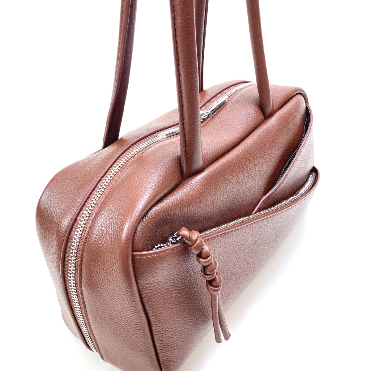 ボストンバッグ Beaure ビュレ カウレザー レディース 横長 ポケット付き 通勤バッグ 肩掛け 牛革 b-25021