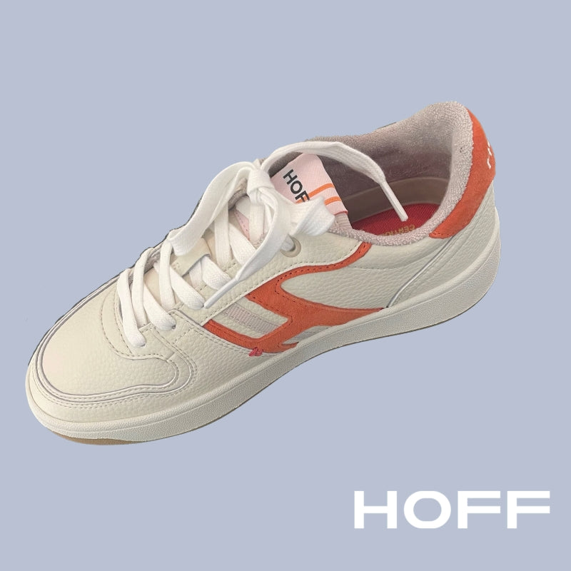 ホワイトレザー 白スニーカー×オレンジ HOFF ホフ ローカットスニーカー<CENTRALEN>スペイン シューズ
