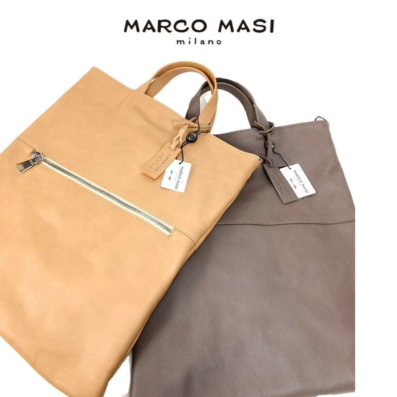 トートバッグ【正規品 】 Marco Masi マルコマージ レザー シンプル マチなし ショルダーストラップ付き 3382 –  カバンと雑貨のお店『IRIA』