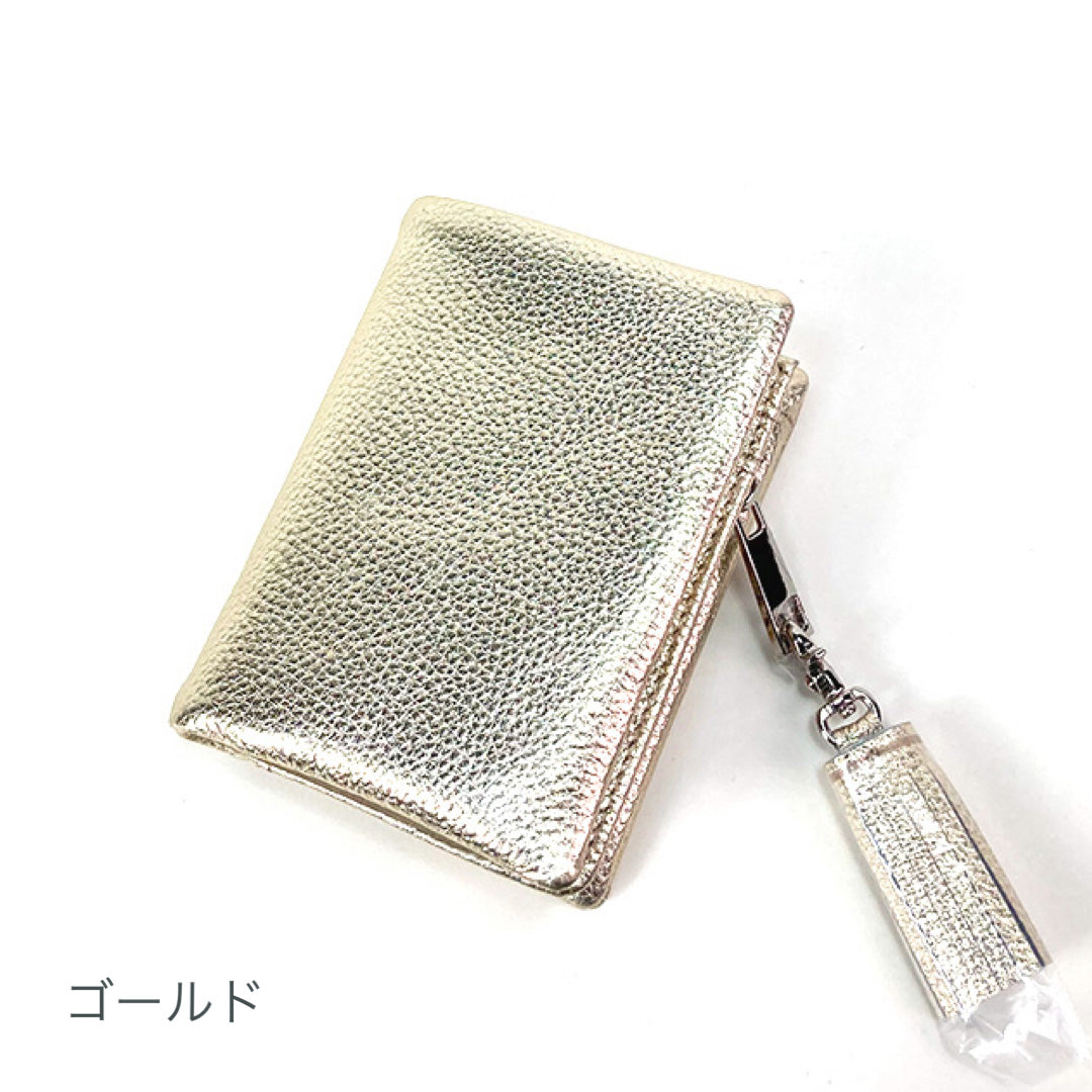 ミニ財布 小さめバッグ用 二つ折り Beaure ビュレ タッセル付き カウレザー コンパクト ウォレット カードポケット 小銭入れ 通勤 通学 ギフト ビュレ 人気