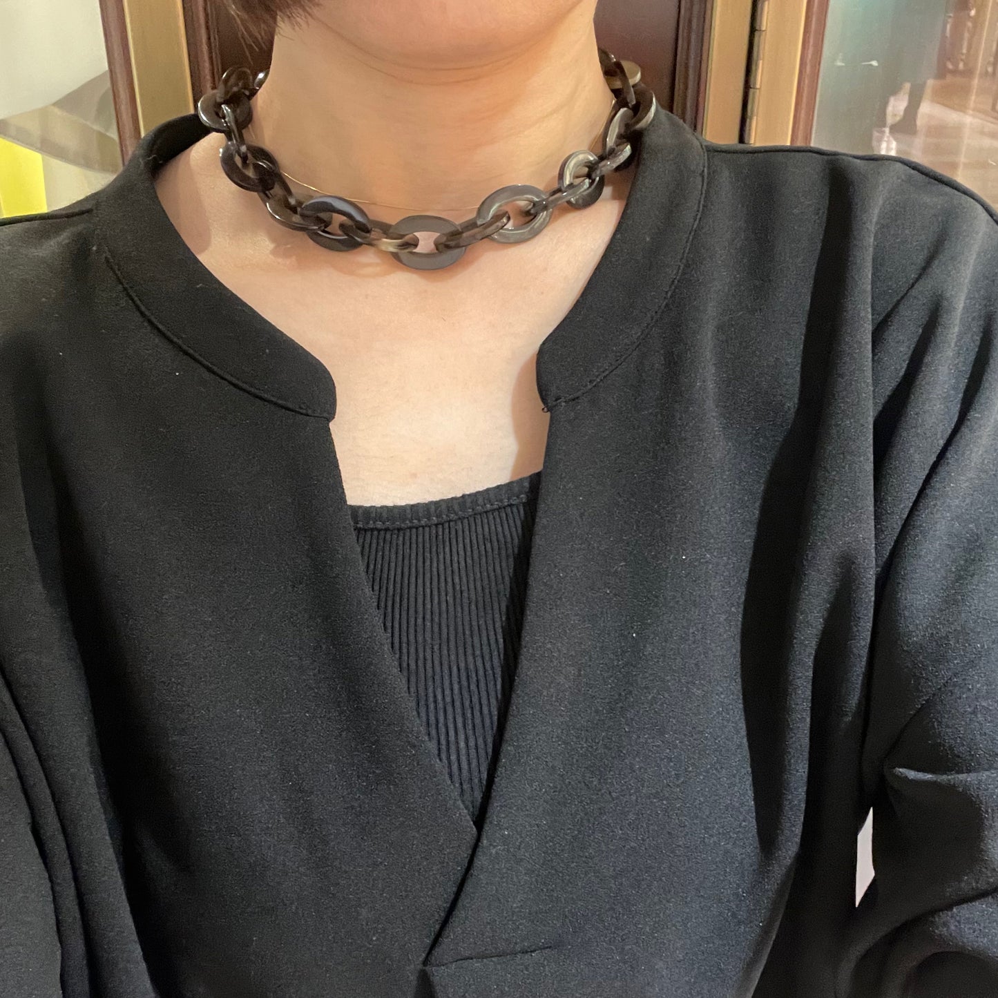 ネックレス バッファローホーン L’INDOCHINEUR ランドシヌール ショートサイズ 短め チェーンタイプ インポートアクセサリー ギフト 誕生日 プレゼント