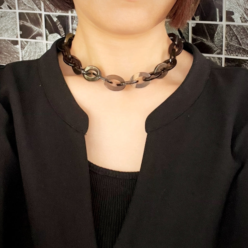 ネックレス バッファローホーン L’INDOCHINEUR ランドシヌール ショートサイズ 短め チェーンタイプ インポートアクセサリー ギフト 誕生日 プレゼント