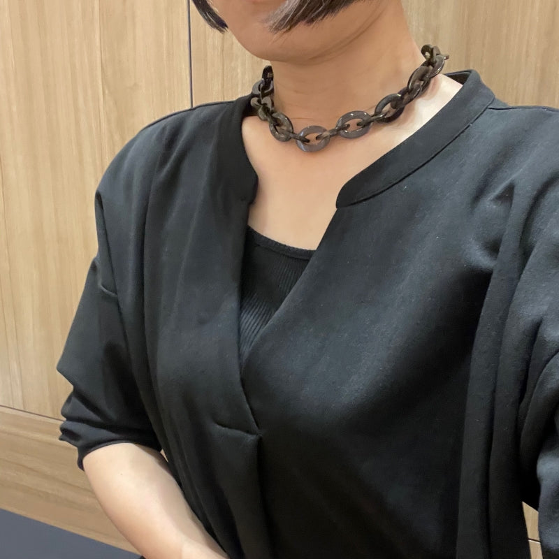 ネックレス バッファローホーン L’INDOCHINEUR ランドシヌール ショートサイズ 短め チェーンタイプ インポートアクセサリー ギフト 誕生日 プレゼント