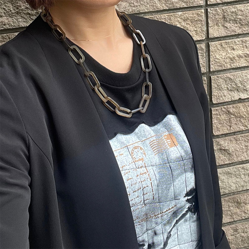 ネックレス バッファローホーン L’INDOCHINEUR ランドシヌール セミロングサイズ チェーンタイプ インポートアクセサリー ギフト 誕生日 プレゼント