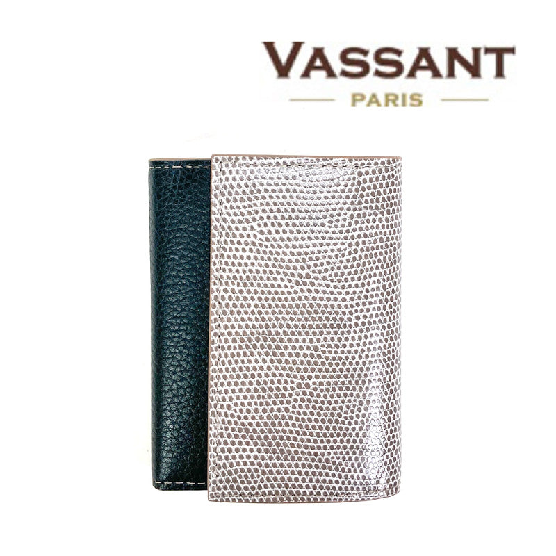 VASSANT ヴァッサン Trifold Wallet シュリンクレザー(Remy Carria社) × リザード(H.C.P.社) コンパクトウォレット 3つ折り財布 フランス製 限定品