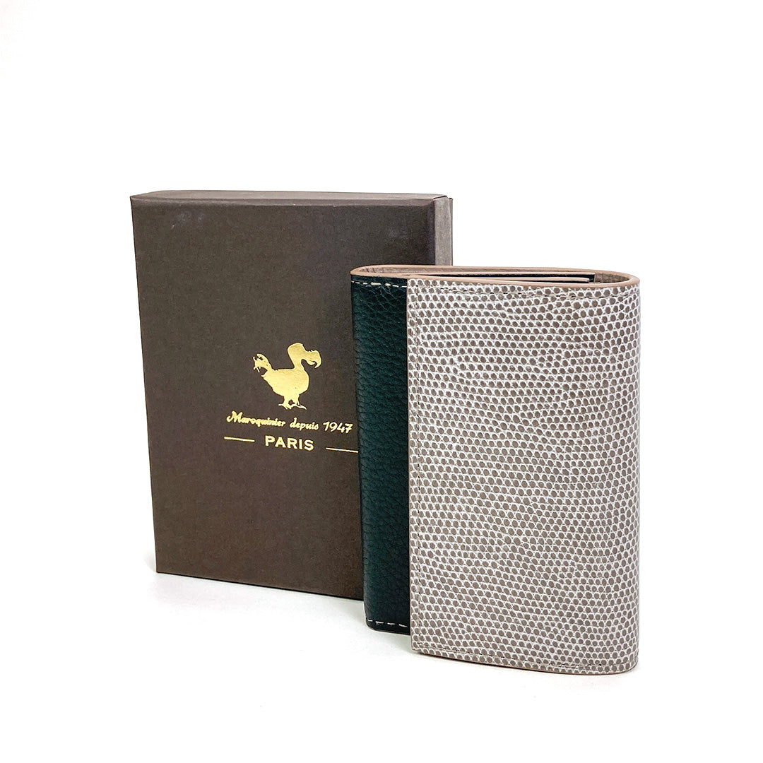 VASSANT ヴァッサン Trifold Wallet シュリンクレザー(Remy Carria社) × リザード(H.C.P.社) コンパクトウォレット 3つ折り財布 フランス製 限定品