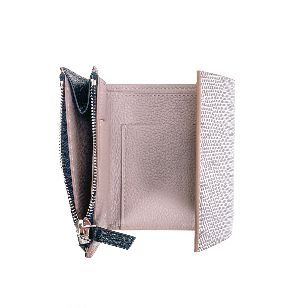 VASSANT ヴァッサン Trifold Wallet シュリンクレザー(Remy Carria社) × リザード(H.C.P.社) コンパクトウォレット 3つ折り財布 フランス製 限定品