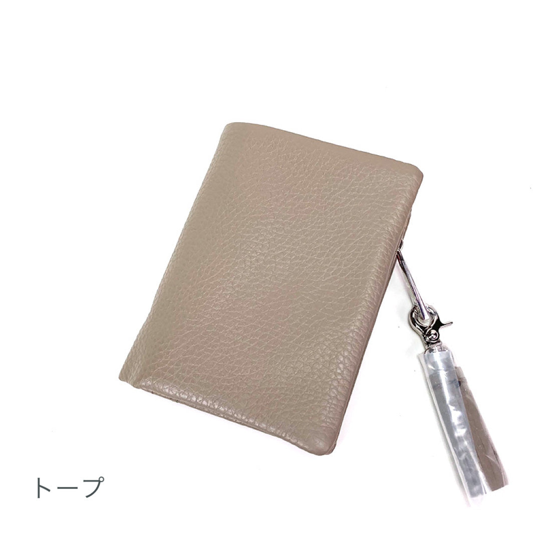 ミニ財布 小さめバッグ用 二つ折り Beaure ビュレ タッセル付き カウレザー コンパクト ウォレット カードポケット 小銭入れ 通勤 通学 ギフト ビュレ 人気