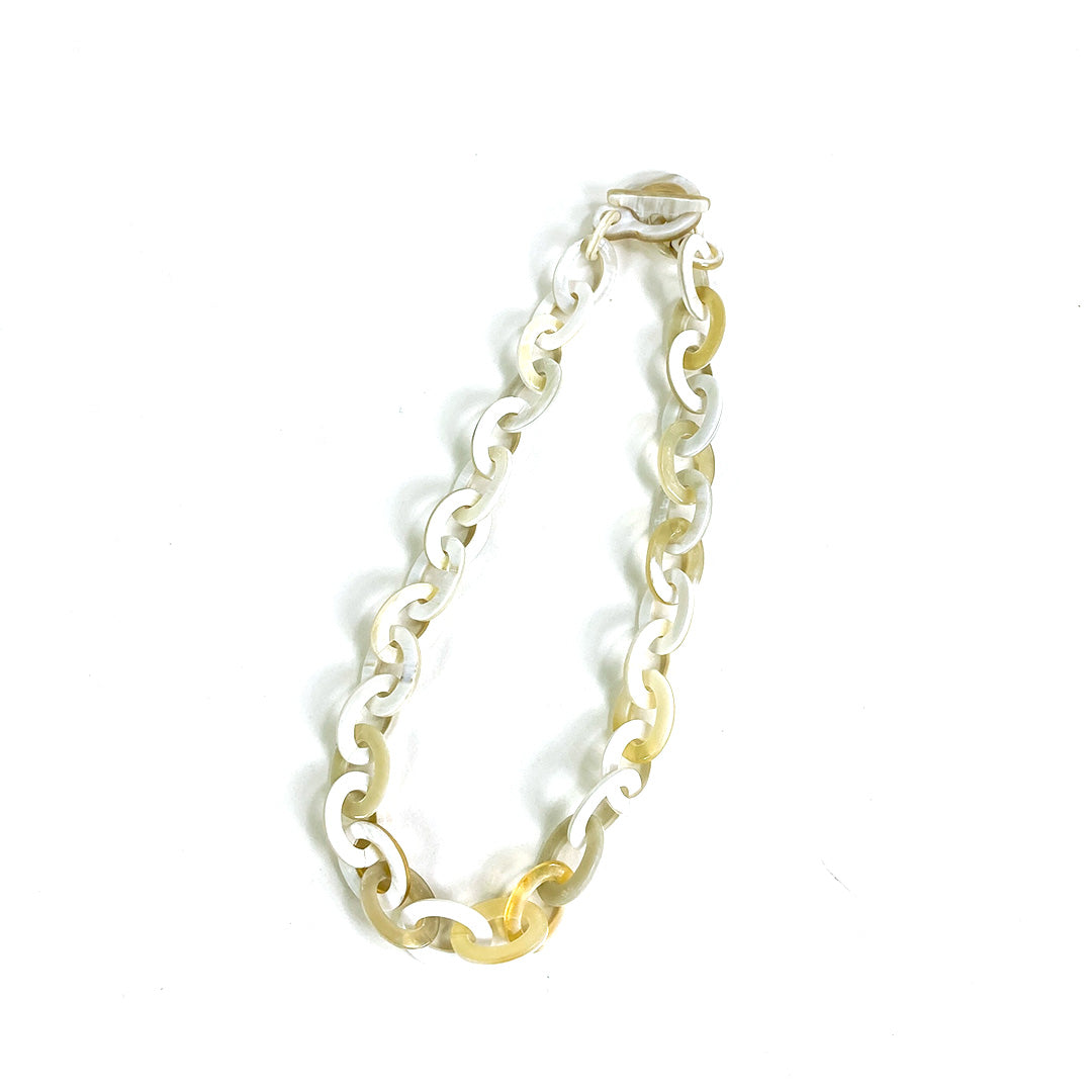ネックレス バッファローホーン L’INDOCHINEUR ランドシヌール ショートサイズ blond horn 短め チェーンタイプ インポートアクセサリー ギフト 誕生日 プレゼント