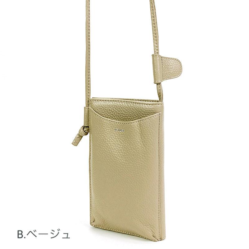 スマホ&ウォレット ショルダー BEAURE ビュレ B-23317 カウレザー 人気 お財布ポシェット シンプル マルチショルダー ジップポケット ギフト