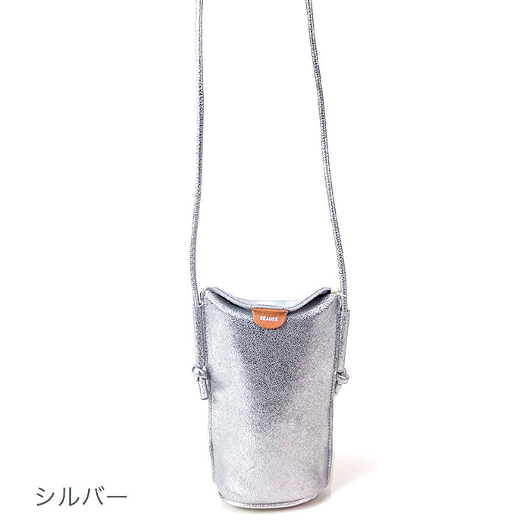 スマホショルダー 本革 BEAURE ビュレ b-23156 人気 ビュレ シンプル カウレザー ポシェット ミニショルダー ギフト
