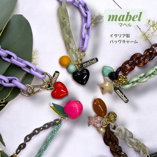 mabel マベル イタリア製 バッグチャーム おしゃれキーチャーム アクセサリー 大人かわいいギフト
