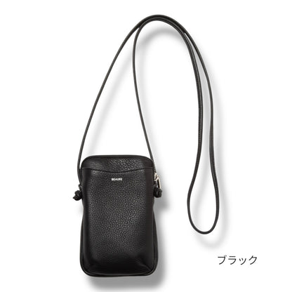 スマホショルダー 本革 BEAURE ヴュレ カウレザー 人気 ビュレ シンプル ポシェット ミニショルダー ジップポケット ギフトにも