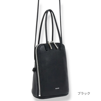 miniバッグ Beaure ビュレ b-24017 カウレザー ブガッティ型 2WAY ミニショルダー スマホショルダー