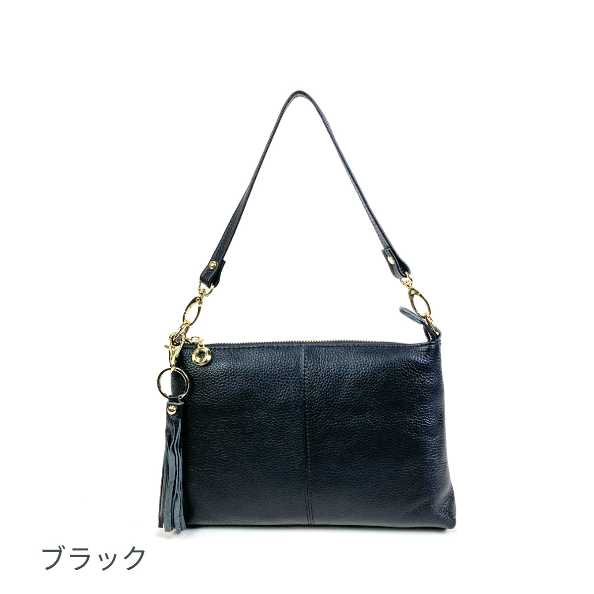 ショルダーバッグ 小ぶり 斜め掛け 2way レディース レザーバッグ シンプル 牛革 タッセル付き COOCO クーコ