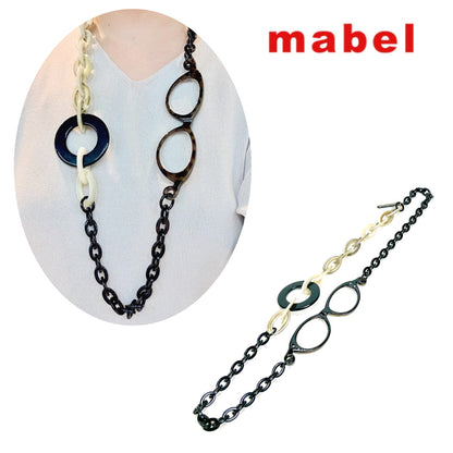 新色入荷／ルーペネックレス mabel マベル イタリア製 ルーペ付きネックレス おしゃれ 眼鏡 ネックレス グラスチェーン アクセサリー ルーペペンダント ギフト 誕生日 母の日 プレゼント 包装可能