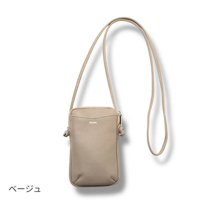 スマホショルダー 本革 BEAURE ヴュレ カウレザー 人気 ビュレ シンプル ポシェット ミニショルダー ジップポケット ギフトにも