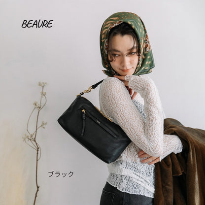 ワンショルダーバッグ Beaure ビュレ デザインリング レザーバッグレディース 2way 肩掛けバッグ 斜め掛け 牛革 b-25209