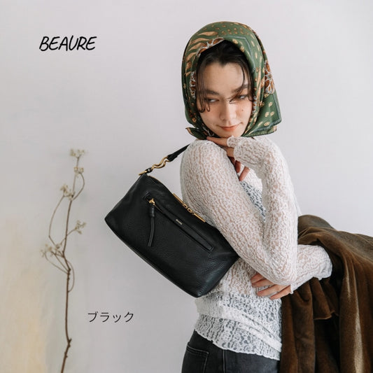 ワンショルダーバッグ Beaure ビュレ デザインリング レザーバッグレディース 2way 肩掛けバッグ 斜め掛け 牛革 b-25209