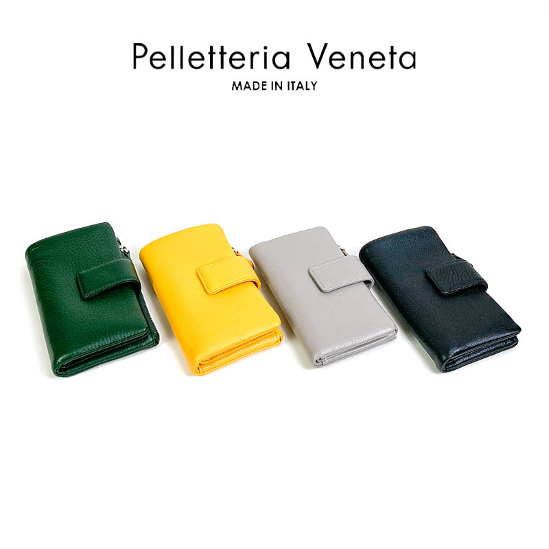 2つ折り財布 縦型 レザー コンパクトウォレット イタリア製 ペレッテリアベネタ PFV019 Pelletteria Veneta