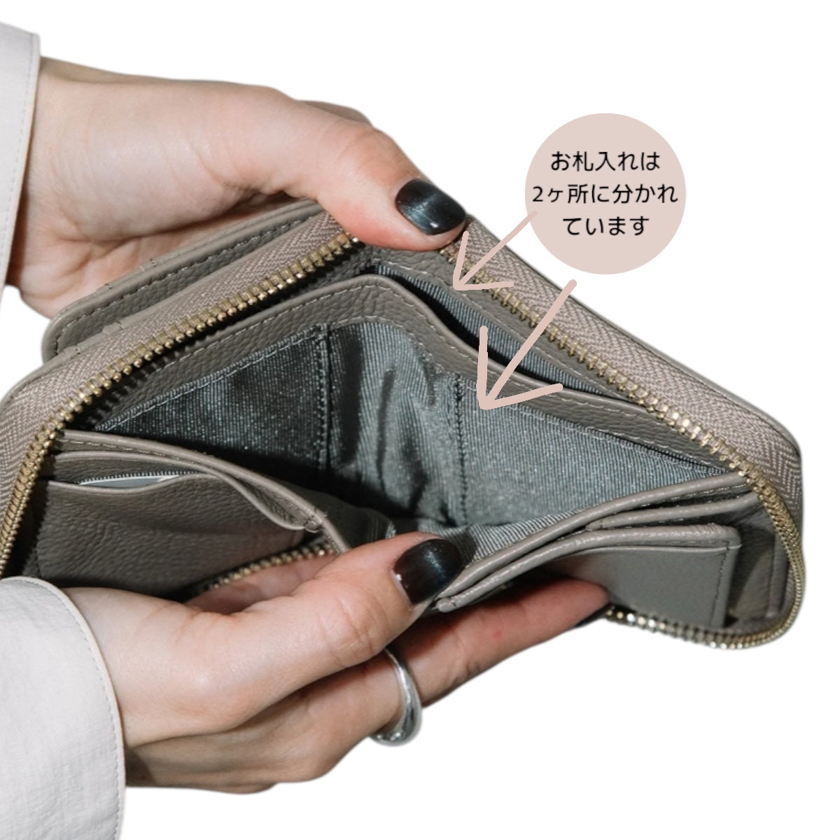 2つ折り財布 BEAURE ビュレ 人気カラー財布 レザーウォレット 牛革財布 カード収納多め財布 使い勝手の良い財布 上質レザー  シンプルウォレット