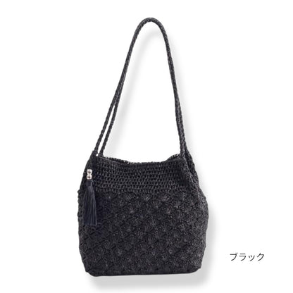 人気ショルダーバッグ 収納力バッグ 軽量バッグ 編み込みバッグ B5サイズ対応バッグ メタリック編み 夏バッグ メッシュバッグ