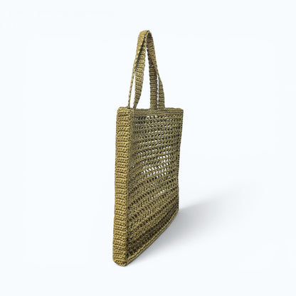 Caterina Bertini (カテリナ・ベルティーニ) クロシェ編みトートバッグ かごバッグ Natural(ナチュラル) Olive(オリーブ)