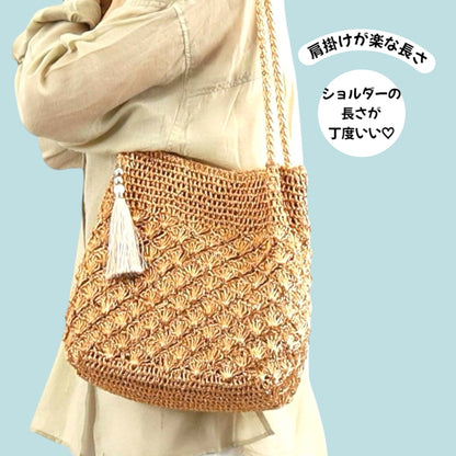 人気ショルダーバッグ 収納力バッグ 軽量バッグ 編み込みバッグ B5サイズ対応バッグ メタリック編み 夏バッグ メッシュバッグ