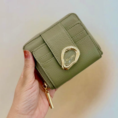 2つ折り財布 BEAURE ビュレ 人気カラー財布 レザーウォレット 牛革財布 カード収納多め財布 使い勝手の良い財布 上質レザー  シンプルウォレット