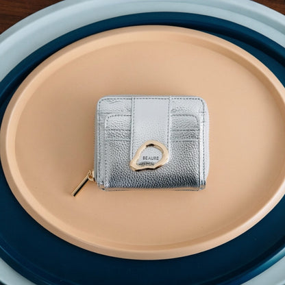 2つ折り財布 BEAURE ビュレ 人気カラー財布 レザーウォレット 牛革財布 カード収納多め財布 使い勝手の良い財布 上質レザー  シンプルウォレット