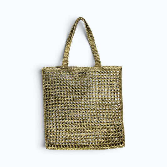 Caterina Bertini (カテリナ・ベルティーニ) クロシェ編みトートバッグ かごバッグ Natural(ナチュラル) Olive(オリーブ)