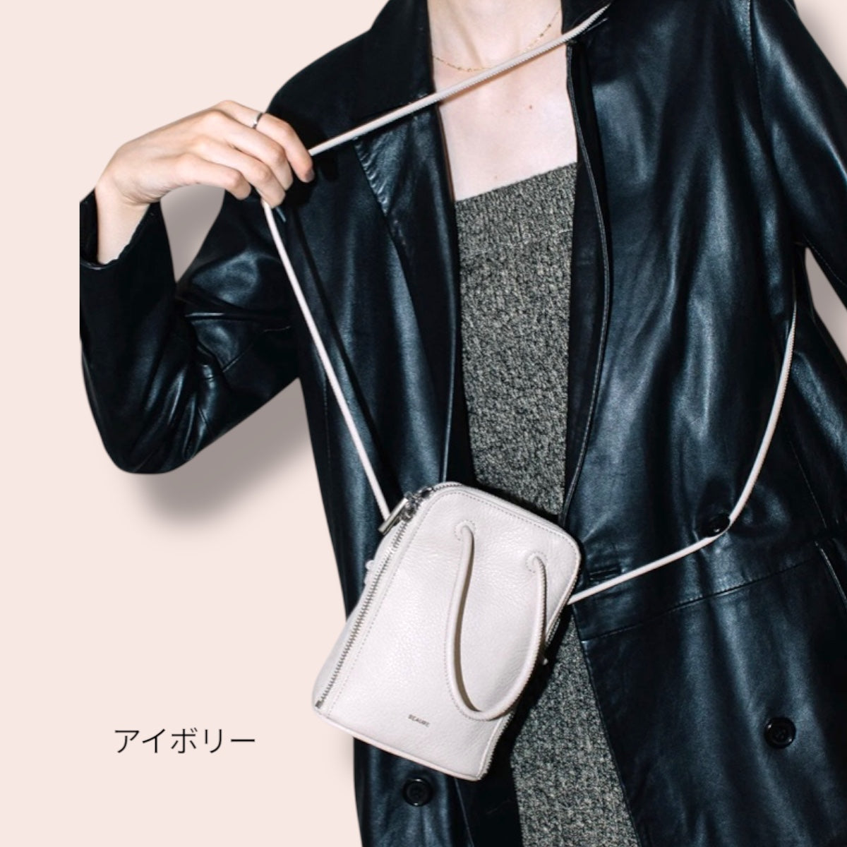 miniバッグ Beaure ビュレ b-24017 カウレザー ブガッティ型 2WAY ミニショルダー スマホショルダー