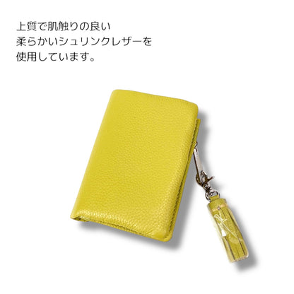 ミニ財布 小さめバッグ用 二つ折り Beaure  ビュレ タッセル付き カウレザー コンパクト ウォレット カードポケット 小銭入れ 通勤 通学 ギフト ビュレ 人気