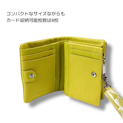 ミニ財布 小さめバッグ用 二つ折り Beaure  ビュレ タッセル付き カウレザー コンパクト ウォレット カードポケット 小銭入れ 通勤 通学 ギフト ビュレ 人気