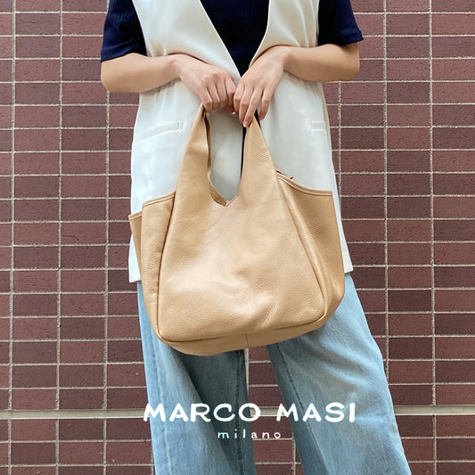 【 10%off 】トートバッグ マルコマージ marco masi レザー 3256D キャメル 人気商品 大人スタイル A4