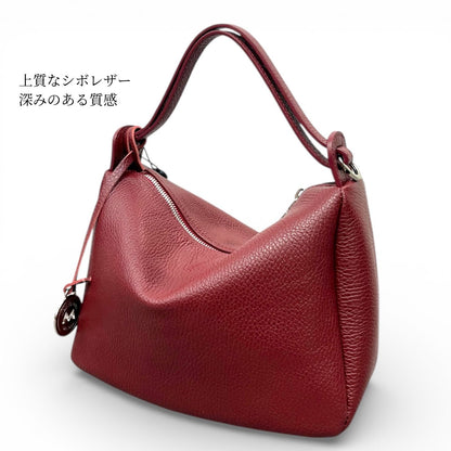 MARCO MASI ボルドー シボレザーの質感アップ