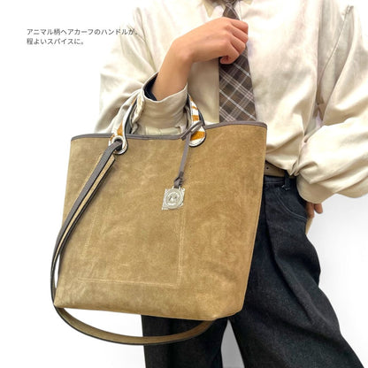 MARCO MASI マルコマージ スウェード×ヘアカーフ 2WAYトート キャメル